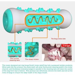 image-Dog Squeaky Toys For Aggressive Chewers, Tough Toothbrush Dog Chew Toy, Nearly Indestructible Rubber Toys For Pet Training, Teeth Cleaning, Playing And Chewing For Medium & Large Breeds