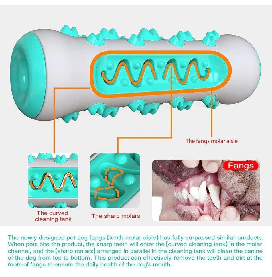 image-Dog Squeaky Toys For Aggressive Chewers, Tough Toothbrush Dog Chew Toy, Nearly Indestructible Rubber Toys For Pet Training, Teeth Cleaning, Playing And Chewing For Medium & Large Breeds
