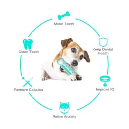image-Dog Squeaky Toys For Aggressive Chewers, Tough Toothbrush Dog Chew Toy, Nearly Indestructible Rubber Toys For Pet Training, Teeth Cleaning, Playing And Chewing For Medium & Large Breeds