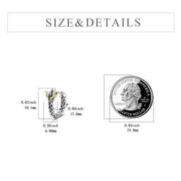 image-Sterling Silver Dragon Hoop Huggie Earrings Jewelry Gifts for Men