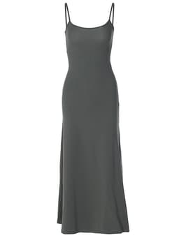 image-High-Waist Slimming Strap Dress, Solid Color Casual A-Line Knee-Length For Women