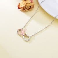 image-Hummingbird Necklace 925 Sterling Silver Infinity Hummingbird Pendant Necklace Jewelry Bird Gifts