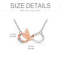 image-Hummingbird Necklace 925 Sterling Silver Infinity Hummingbird Pendant Necklace Jewelry Bird Gifts