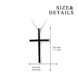 image-Men's Black Cross Pendant Jewelry 925 Sterling Silver Classic Cross Necklace