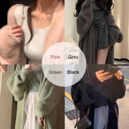 image-Hooded Fur Cardigan Coat Women's Spring Clothes, Thick Gentle Long Knitted Coat Handmade Clothing Hand Knit Outfit Of The Day