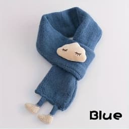 image-Children's Scarf, Girls Warm Knitted Scarf, Cute Cloud Neck Scarf For Autumn And Winter Kids Scarf Soft Warm Knit Neck Warmer Winter Classic Scarf For Boys Girls