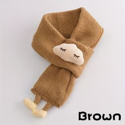 image-Children's Scarf, Girls Warm Knitted Scarf, Cute Cloud Neck Scarf For Autumn And Winter Kids Scarf Soft Warm Knit Neck Warmer Winter Classic Scarf For Boys Girls