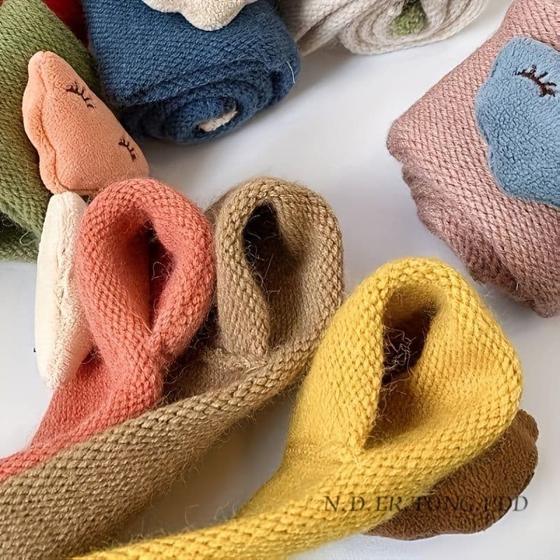image-Children's Scarf, Girls Warm Knitted Scarf, Cute Cloud Neck Scarf For Autumn And Winter Kids Scarf Soft Warm Knit Neck Warmer Winter Classic Scarf For Boys Girls