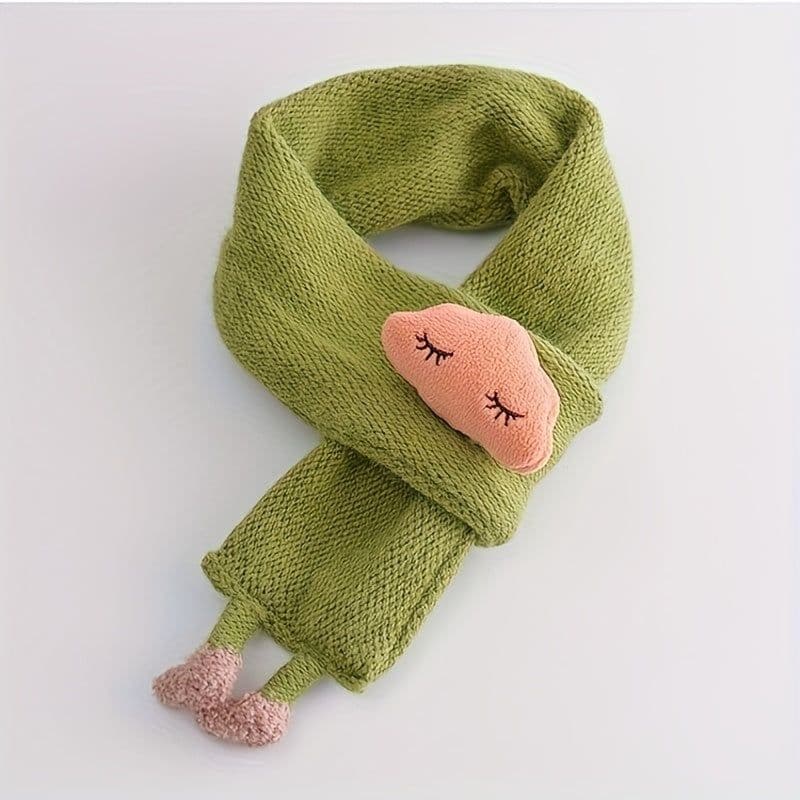 image-Children's Scarf, Girls Warm Knitted Scarf, Cute Cloud Neck Scarf For Autumn And Winter Kids Scarf Soft Warm Knit Neck Warmer Winter Classic Scarf For Boys Girls
