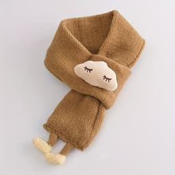image-Children's Scarf, Girls Warm Knitted Scarf, Cute Cloud Neck Scarf For Autumn And Winter Kids Scarf Soft Warm Knit Neck Warmer Winter Classic Scarf For Boys Girls