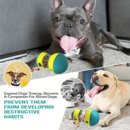 image-Adjustable Treat Dispenser Toy For Dogs - Interactive IQ Stimulator Slow Feeder For Boredom-Free Fun Puppy Toy Adjustable Food Dispensing Treat Dispenser Dogs Puzzles Feeder
