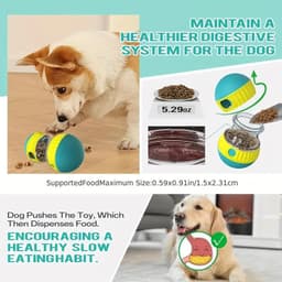 image-Adjustable Treat Dispenser Toy For Dogs - Interactive IQ Stimulator Slow Feeder For Boredom-Free Fun Puppy Toy Adjustable Food Dispensing Treat Dispenser Dogs Puzzles Feeder