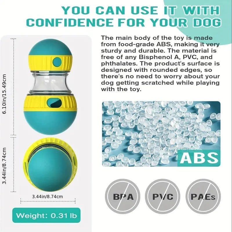 image-Adjustable Treat Dispenser Toy For Dogs - Interactive IQ Stimulator Slow Feeder For Boredom-Free Fun Puppy Toy Adjustable Food Dispensing Treat Dispenser Dogs Puzzles Feeder