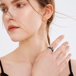 image-Sterling Silver Black Celtic Rings