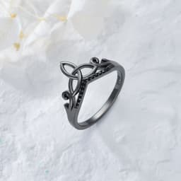 image-Sterling Silver Black Celtic Rings