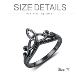 image-Sterling Silver Black Celtic Rings
