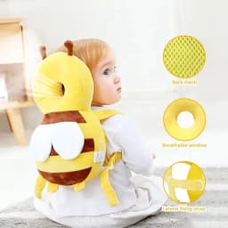 image-Head Back Protector Baby Protect Pillow Learn Walk Headgear Prevent Injured Safety Pad Prevention Fall Cartoon Bee Kids Pillows