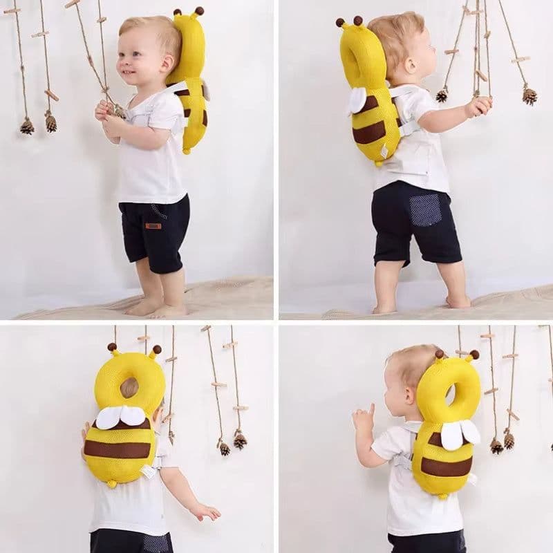 image-Head Back Protector Baby Protect Pillow Learn Walk Headgear Prevent Injured Safety Pad Prevention Fall Cartoon Bee Kids Pillows