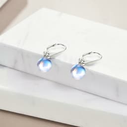 image-925 Sterling Silver Moonstone Drop Leverback Earrings Jewelry for Women