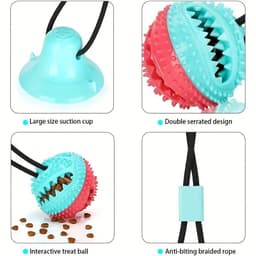 image-Dog Toys For Aggressive Chewers Interactive Teething Boredom And Stimulating Tug Of War Suction Cup Interactive Tug-of-War Dog Toy Treat Dispensing, Durable Thermoplastic Rubber Construction