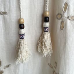 image-Retro Ethnic Travel Holiday Embroidered Long Dress, Hollow White Embroidered Dress, Linen V-neck Dress, Cotton Summer Cloth, Boho Maxi Dress
