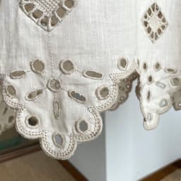 image-Retro Ethnic Travel Holiday Embroidered Long Dress, Hollow White Embroidered Dress, Linen V-neck Dress, Cotton Summer Cloth, Boho Maxi Dress