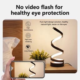 image-USB Plug In Creative Spiral LED Night Light Dimmable 3 Colors Adjustable For Living Room Office Desk Table Bedroom Bedside Decor