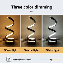 image-USB Plug In Creative Spiral LED Night Light Dimmable 3 Colors Adjustable For Living Room Office Desk Table Bedroom Bedside Decor