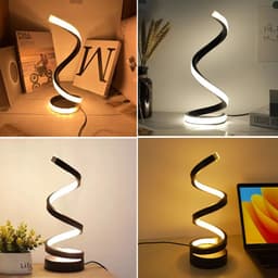 image-USB Plug In Creative Spiral LED Night Light Dimmable 3 Colors Adjustable For Living Room Office Desk Table Bedroom Bedside Decor