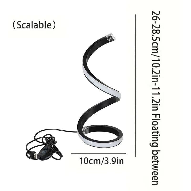 image-USB Plug In Creative Spiral LED Night Light Dimmable 3 Colors Adjustable For Living Room Office Desk Table Bedroom Bedside Decor
