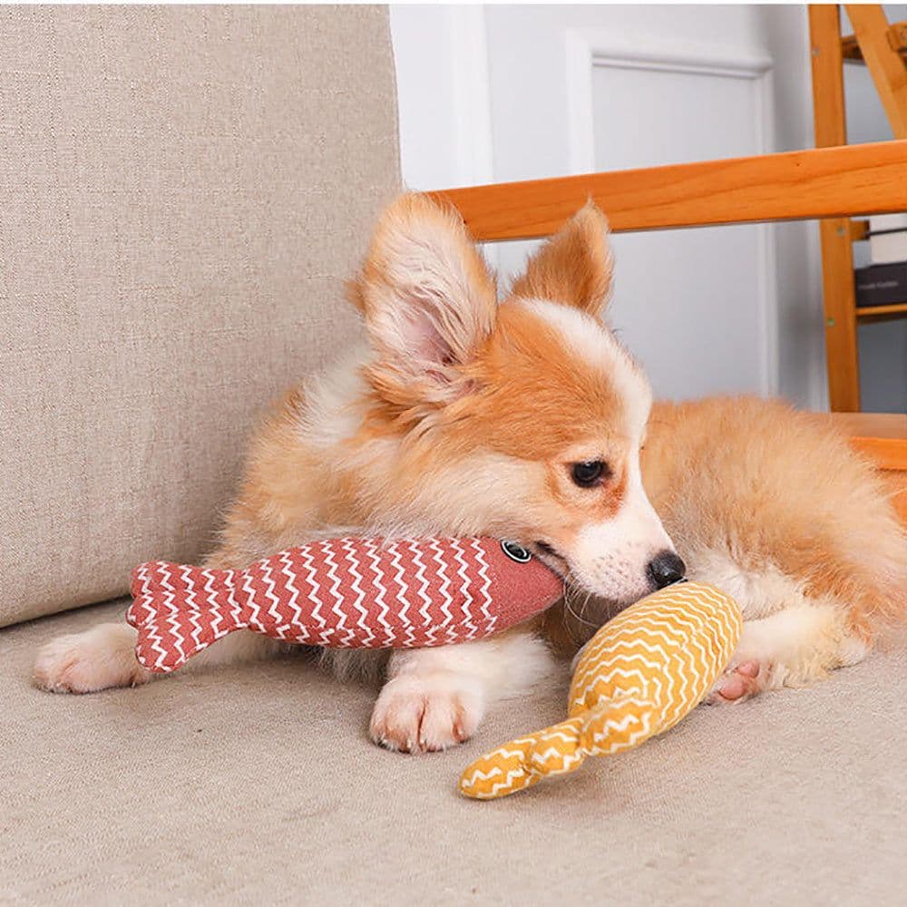 image-Burlap Fish Catnip Cat Toy, Throw Pillow, Teething Cat Toy, Fancy Cat Toy, Tough Bite, Sturdy Cat Toys Catnip Crinkle Sound Toys Soft And Durable, Interactive Cat Kicker Toys For Indoor Kitten