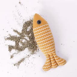 image-Burlap Fish Catnip Cat Toy, Throw Pillow, Teething Cat Toy, Fancy Cat Toy, Tough Bite, Sturdy Cat Toys Catnip Crinkle Sound Toys Soft And Durable, Interactive Cat Kicker Toys For Indoor Kitten