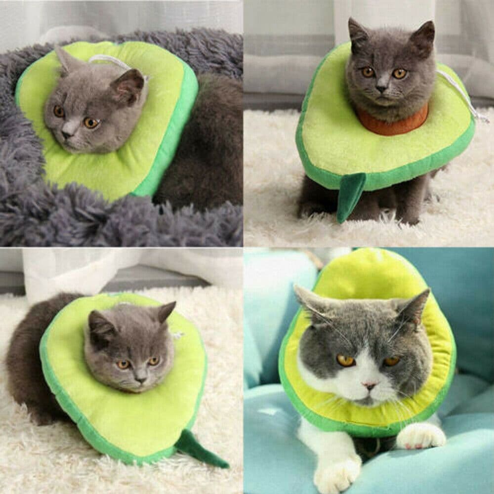 image-Adjustable Pet Neck Cone Recovery Pet Cat Recovery Collar Cat Soft Lemon Neck Cone Adjustable Pet E Collar After Surgery, Wound Healing Protective Cat Elizabethan Collar For Kitten & Puppy