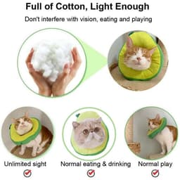 image-Adjustable Pet Neck Cone Recovery Pet Cat Recovery Collar Cat Soft Lemon Neck Cone Adjustable Pet E Collar After Surgery, Wound Healing Protective Cat Elizabethan Collar For Kitten & Puppy