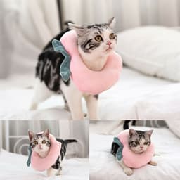 image-Adjustable Pet Neck Cone Recovery Pet Cat Recovery Collar Cat Soft Lemon Neck Cone Adjustable Pet E Collar After Surgery, Wound Healing Protective Cat Elizabethan Collar For Kitten & Puppy