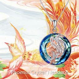 image-Nirvana Phoenix Necklace Sterling Silver Crystal Phoenix Jewelry Necklaces for Women