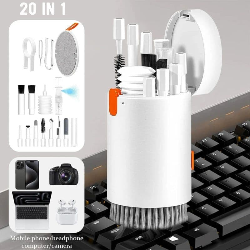 image-20 In 1 Laptop Phone Screen Cleaner Kit, Computer Keyboard Cleaning Brush For Phone AirPods MacBook IPad, Multifunctional Electronic Device Clean Tool For Camera Tablet Car Screens
