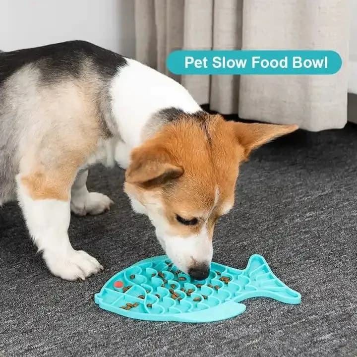 image-Silicone Lick Mat For Pet Dogs Slow Food Plate Rice Bowl For Small Medium Dog Anti Gulping Choking Feeder Puppy Treat Dispenser