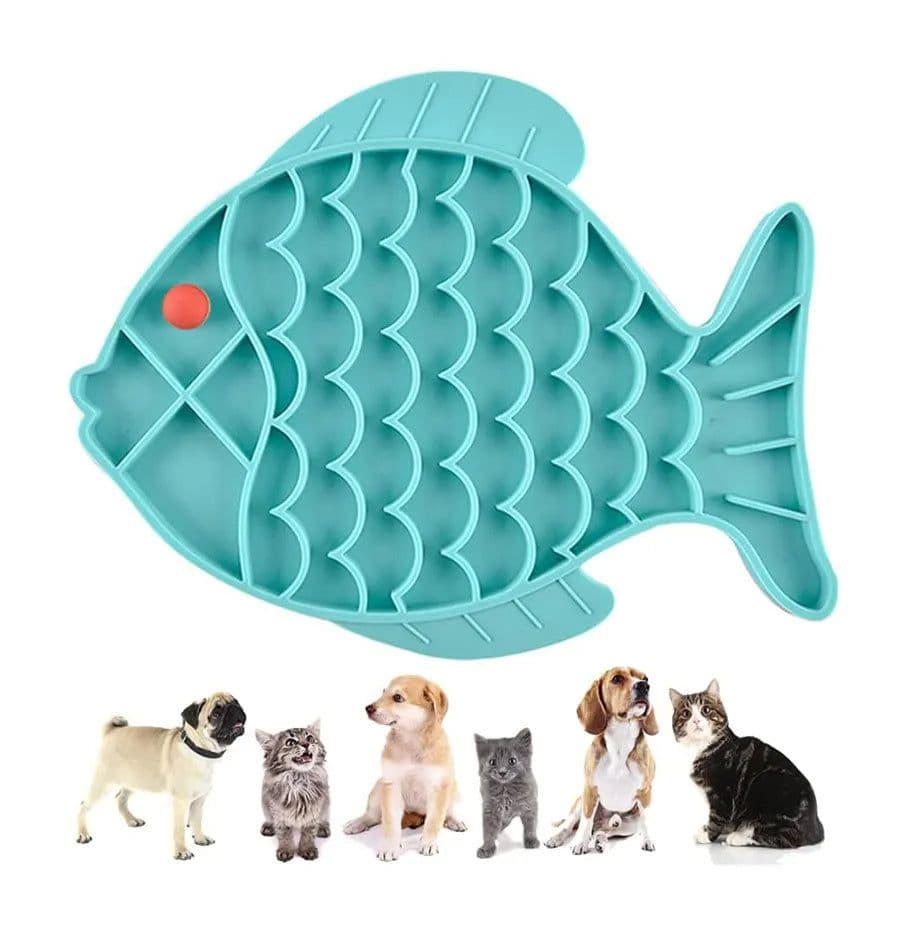 image-Silicone Lick Mat For Pet Dogs Slow Food Plate Rice Bowl For Small Medium Dog Anti Gulping Choking Feeder Puppy Treat Dispenser