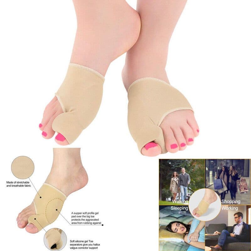 image-Big Toe Bunion Corrector Splint Straightener Valgus Pain Relief Big Bone Orthopedic Bunion Correction Pedicure Socks Silicone Corrector Braces Toes Separator Feet Care Tool