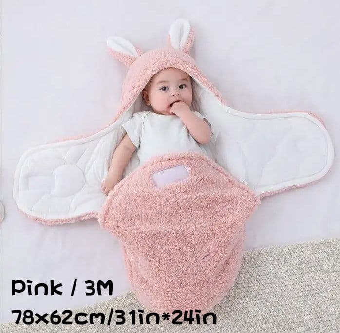 image-Super Soft Baby Sleeping Bag Fluffy Fleece Newborn Blanket Swaddle Blankets, Unisex Baby Wrap For Newborn Baby Boys Girls With Head-Protecting & Head-Supporting Function, Wearable Swaddle Sleep Sack
