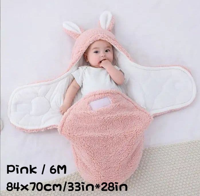 image-Super Soft Baby Sleeping Bag Fluffy Fleece Newborn Blanket Swaddle Blankets, Unisex Baby Wrap For Newborn Baby Boys Girls With Head-Protecting & Head-Supporting Function, Wearable Swaddle Sleep Sack