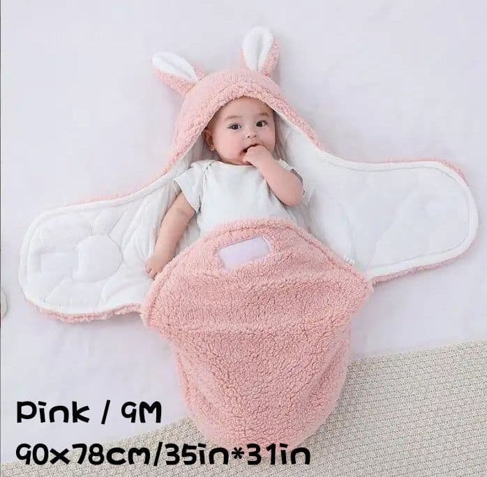 image-Super Soft Baby Sleeping Bag Fluffy Fleece Newborn Blanket Swaddle Blankets, Unisex Baby Wrap For Newborn Baby Boys Girls With Head-Protecting & Head-Supporting Function, Wearable Swaddle Sleep Sack