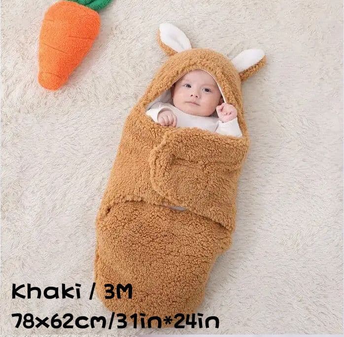 image-Super Soft Baby Sleeping Bag Fluffy Fleece Newborn Blanket Swaddle Blankets, Unisex Baby Wrap For Newborn Baby Boys Girls With Head-Protecting & Head-Supporting Function, Wearable Swaddle Sleep Sack