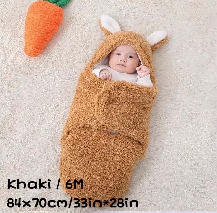 image-Super Soft Baby Sleeping Bag Fluffy Fleece Newborn Blanket Swaddle Blankets, Unisex Baby Wrap For Newborn Baby Boys Girls With Head-Protecting & Head-Supporting Function, Wearable Swaddle Sleep Sack
