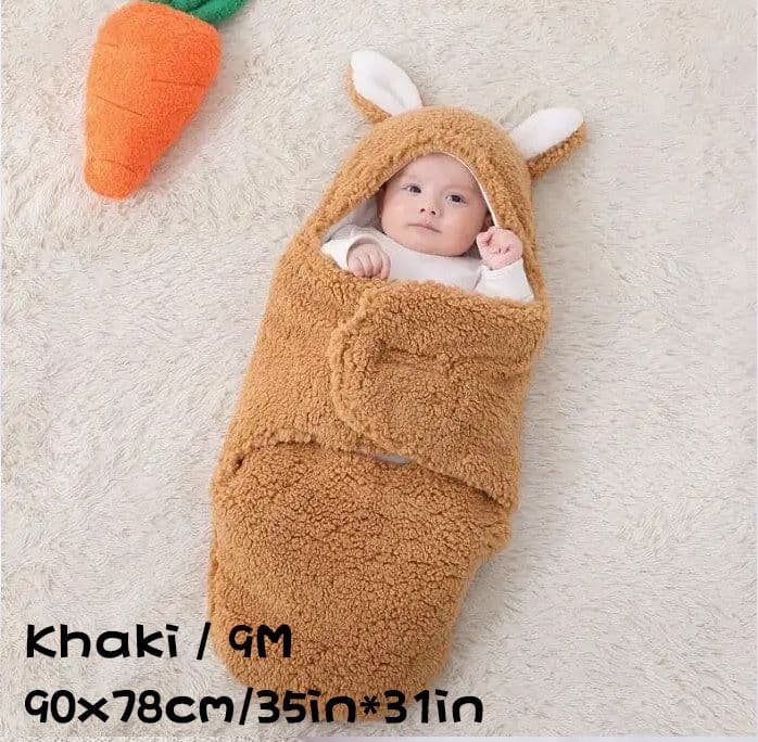 image-Super Soft Baby Sleeping Bag Fluffy Fleece Newborn Blanket Swaddle Blankets, Unisex Baby Wrap For Newborn Baby Boys Girls With Head-Protecting & Head-Supporting Function, Wearable Swaddle Sleep Sack