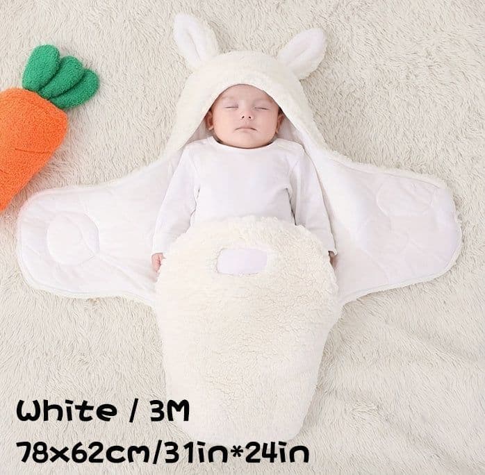 image-Super Soft Baby Sleeping Bag Fluffy Fleece Newborn Blanket Swaddle Blankets, Unisex Baby Wrap For Newborn Baby Boys Girls With Head-Protecting & Head-Supporting Function, Wearable Swaddle Sleep Sack