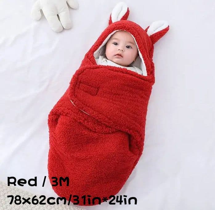 image-Super Soft Baby Sleeping Bag Fluffy Fleece Newborn Blanket Swaddle Blankets, Unisex Baby Wrap For Newborn Baby Boys Girls With Head-Protecting & Head-Supporting Function, Wearable Swaddle Sleep Sack