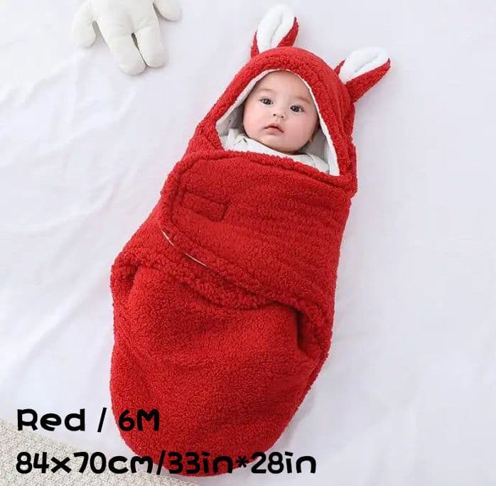 image-Super Soft Baby Sleeping Bag Fluffy Fleece Newborn Blanket Swaddle Blankets, Unisex Baby Wrap For Newborn Baby Boys Girls With Head-Protecting & Head-Supporting Function, Wearable Swaddle Sleep Sack