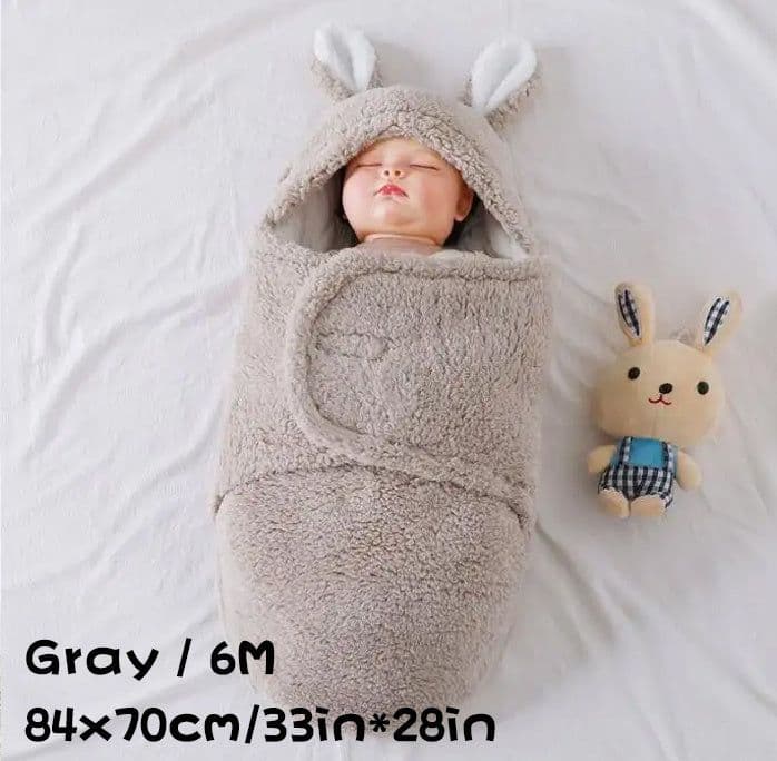 image-Super Soft Baby Sleeping Bag Fluffy Fleece Newborn Blanket Swaddle Blankets, Unisex Baby Wrap For Newborn Baby Boys Girls With Head-Protecting & Head-Supporting Function, Wearable Swaddle Sleep Sack